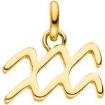 Goldene Antike Purelei Wassermann-Anhänger mit Sternzeichen-Motiv aus Stahl für Damen 