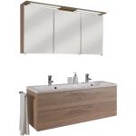 Puris Fresh Badmöbel Set 23 - 120 cm, Spiegelschrank Serie B, Doppel-Waschtisch und Waschtischunterschrank- B: 1220 H: - T: 500