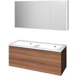 Puris Fresh Badmöbel Set 28 - 120 cm, Spiegelschrank Serie C, Doppel-Waschtisch und Waschtischunterschrank wählbar- B: 1220 H: - T: 500