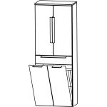 Silberne puris Badschränke mit Wäschekippe aus Chrom Breite 150-200cm, Höhe 150-200cm, Tiefe 0-50cm 