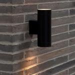 Puristische Außenwandleuchte TIN Maxi up&down schwarz, moderne Fassadenlampe