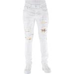 Reduzierte Weiße Bestickte Slim Fit Jeans aus Denim für Herren 