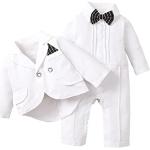 Weiße Atmungsaktive Taufanzüge aus Baumwolle für Babys 