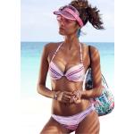 Lachsfarbene Push Up Bikinis mit Meer-Motiv aus Polyamid gepolstert für Damen 