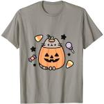 Graue Pusheen T-Shirts mit Halloween-Motiv für Herren Größe S 