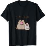 Schwarze Pusheen Katzen-Shirts mit Katzenmotiv für Damen Größe S 