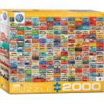 Puzzle Bunte VW Bulli Welt, 2000 Teile, Collage, Auto, Fahrzeug, Eurographics