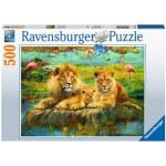 Reduzierte 500 Teile Ravensburger Puzzles mit Löwen-Motiv 