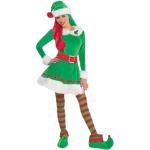 Rote Weihnachtself-Kostüme & Weihnachtswichtel-Kostüme aus Flanell für Damen 