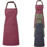 Burgundfarbene Premier Workwear Kochschürzen mit Schnalle aus Baumwolle trocknergeeignet für Herren 
