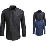 Schwarze Premier Workwear Herrenjeanshemden aus Baumwolle Größe 3 XL 