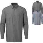 Graue Langärmelige Premier Workwear Bio Button Down Kragen Herrenjeanshemden mit Knopf aus Baumwolle trocknergeeignet Größe 3 XL 