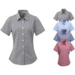 Gingham Kurzärmelige Premier Workwear Damenarbeitshemden aus Baumwolle Größe 3 XL 