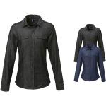 Schwarze Premier Workwear Herrenjeanshemden aus Baumwolle Größe L 