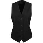 Schwarze Premier Workwear Damenwesten mit Knopf aus Satin Größe L für den für den Winter 