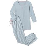 Hellblaue TCHIBO Bio Nachhaltige Damenschlafanzüge & Damenpyjamas Größe L 