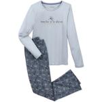 Blaue Blumenmuster TCHIBO Bio Damenschlafanzüge & Damenpyjamas Größe L 