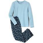 Reduzierte Hellblaue TCHIBO Damenschlafanzüge & Damenpyjamas aus Baumwolle Größe S 