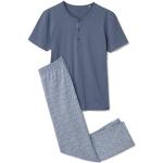 Hellblaue TCHIBO Nachhaltige Herrenschlafanzüge & Herrenpyjamas aus Baumwolle Größe L 