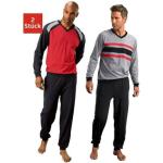 Schwarze Unifarbene Color Blocking Le Jogger Pyjamas lang aus Baumwolle für Herren Größe XL 2-teilig 