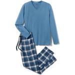 Hellblaue Karo TCHIBO Nachhaltige Herrenschlafanzüge & Herrenpyjamas aus Flanell Größe S 
