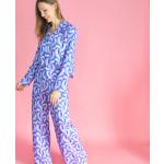 Pyjamas lang mit Knopf aus Flanell für Damen 