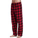Rote Karo Pyjamahosen lang mit Reißverschluss aus Softshell für Damen Größe S für den für den Winter 