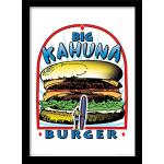 Schwarze Pulp Fiction Big Kahuna Burger Kunstdrucke mit Burger-Motiv aus MDF mit Rahmen 30x40 