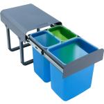 Blaue Mülleimer 8l aus Kunststoff 3 Fächer 