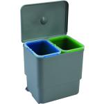Blaue Mülleimer 8l aus Kunststoff 2 Fächer 