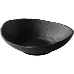 Schwarze Suppenteller 25 cm aus Porzellan 4-teilig 