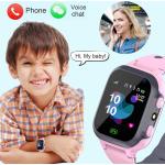 Rosa Smartwatches mit Kamera mit Silikonarmband für Kinder 
