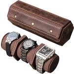 Braune Retro Uhrenaufbewahrungen: Uhrenboxen & Uhrenkästen aus Leder für Herren 
