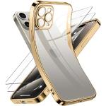 Reduzierte Goldene iPhone 15 Pro Hüllen mit Bildern aus Silikon mit Schutzfolie für Damen 
