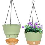 Grüne Minimalistische Pflanzenampeln & Blumenampeln aus Holz Indoor 