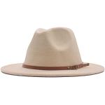 Beige Bestickte Panamahüte aus Veloursleder für Herren Einheitsgröße für den für den Sommer 
