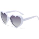 qinqilanqi-S Polarised Love Heart Sunglasses Women's Vintage Fashion Oversized Heart Shape Glasses for Party Festival UV400 Protection（White/Grey Gradient）