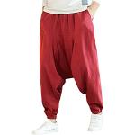 Rote Unifarbene Freizeithosen mit Reißverschluss aus Baumwolle für Herren Größe 5 XL für den für den Sommer 