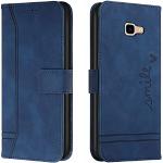 Blaue Samsung Galaxy J4 Cases Art: Flip Cases mit Bildern aus Leder 