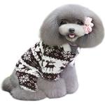 Qiyun. Z, warmer Hunde-Wintermantel mit Kapuze, Farbe: schwarz/weiß mit Weihnachtsmotiv (Schneeflocken, Rentiere)