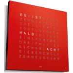 Rote Elegante Biegert&Funk QLOCKTWO Design Wanduhren 