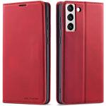 Rote Samsung Galaxy S22 Hüllen Art: Flip Cases mit Bildern aus Glattleder mit Ständer 