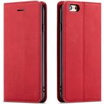 Rote iPhone 6/6S Cases Art: Flip Cases mit Bildern aus Glattleder mit Ständer 