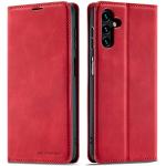 Rote Samsung Galaxy A34 Hüllen Art: Flip Cases mit Bildern aus Glattleder mit Ständer 
