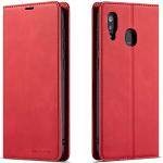 Rote Samsung Galaxy A40 Hüllen Art: Flip Cases mit Bildern aus Glattleder mit Ständer 