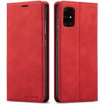 Rote Samsung Galaxy A51 Hüllen Art: Flip Cases mit Bildern aus Glattleder mit Ständer 