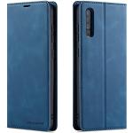 Blaue Samsung Galaxy A70 Hüllen Art: Flip Cases mit Bildern aus Glattleder mit Ständer 