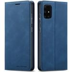 Blaue Samsung Galaxy A70 Hüllen Art: Flip Cases mit Bildern aus Glattleder mit Ständer 