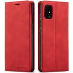 Rote Samsung Galaxy A70 Hüllen Art: Flip Cases mit Bildern aus Glattleder mit Ständer 