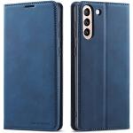 Reduzierte Blaue Samsung Galaxy S21+ 5G Hüllen Art: Flip Cases mit Bildern aus Glattleder mit Ständer 